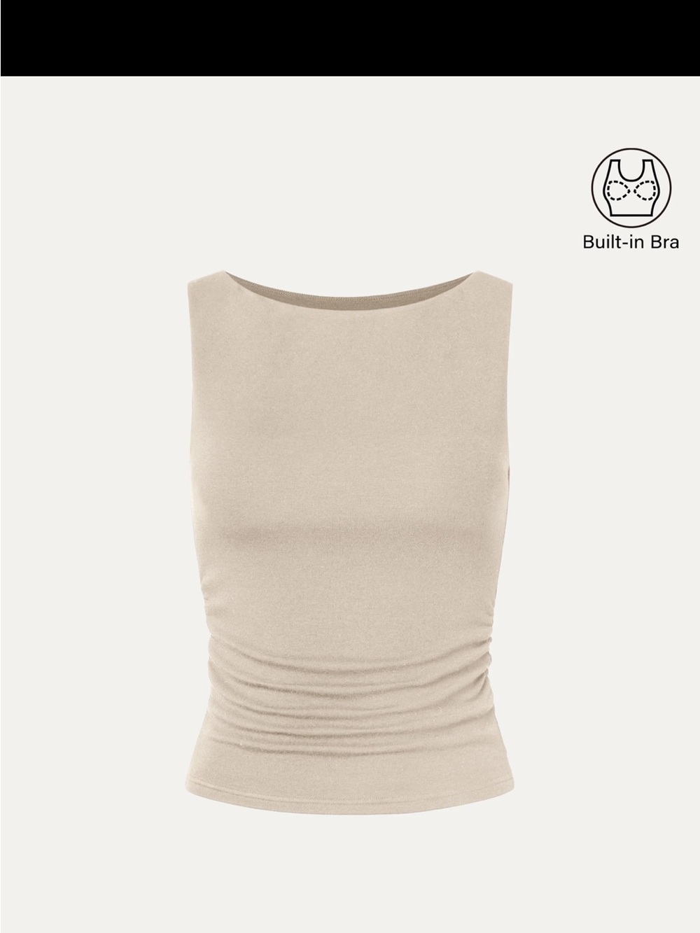 OGL Neutral Beige Sleeveless Tank with Built-In Bra